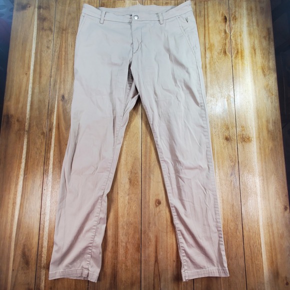 Birddogs Boom Pants Men 34x32 Khaki Performance Stretch Lined Golf Trousers - Picture 3 of 8